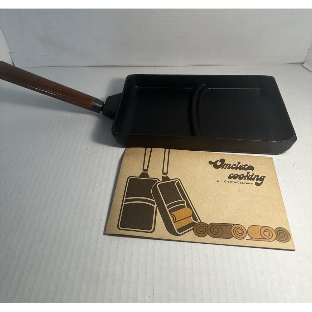 Creative Cookware Company Non-Stick Rectangular Omelet Pan Wood Handle